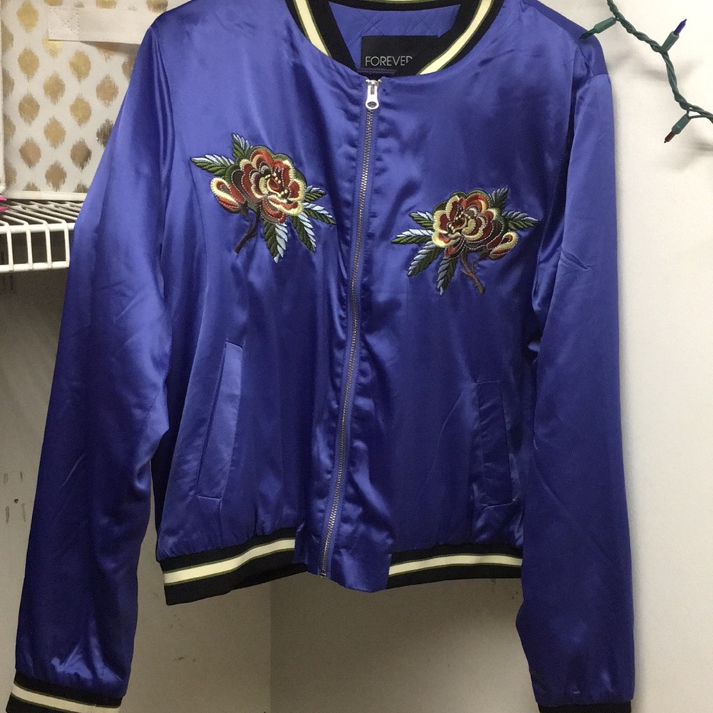 Satin Purple Varsity Jacket